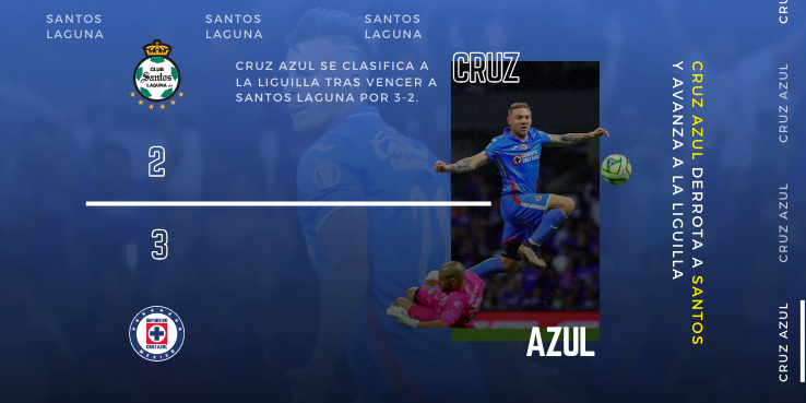 Cruz Azul derrota a Santos y avanza a la liguilla